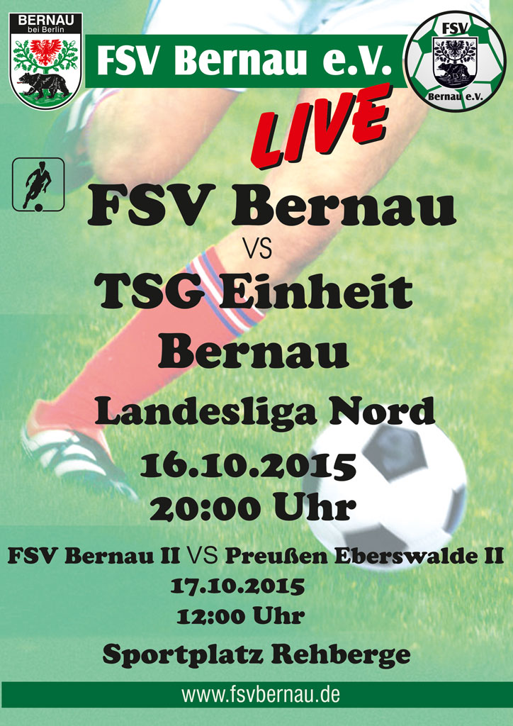 FSV Bernau e.V. gegen TSG Einheit Bernau - Freikarten! 7 FSV Bernau e.V. gegen TSG Einheit Bernau - Freikarten!