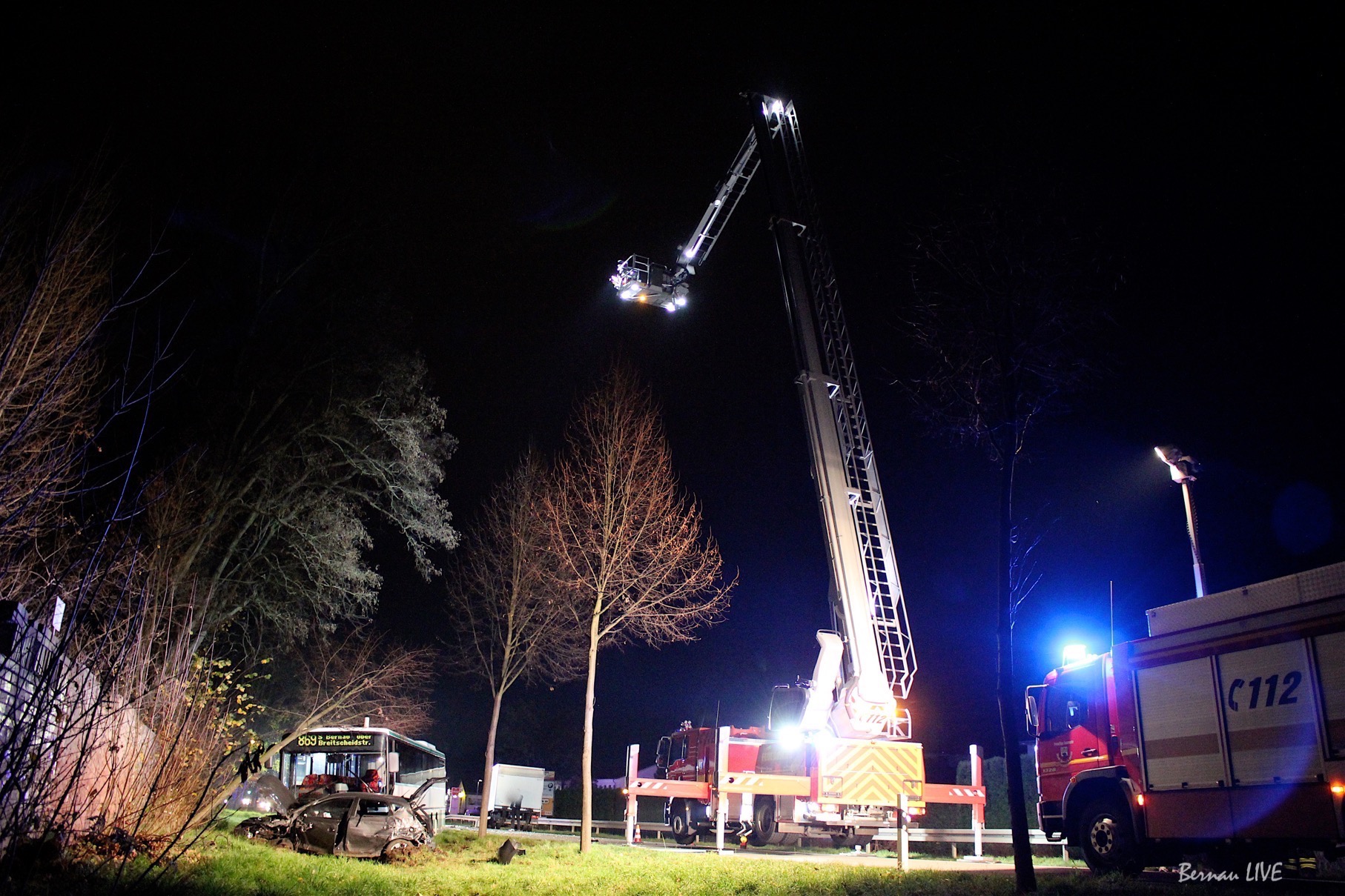 Nachtrag: Schwerer Verkehrsunfall Bernau - Bus-PKW-LKW 41 Bernau LIVE - Dein Stadtmagazin für Bernau bei Berlin