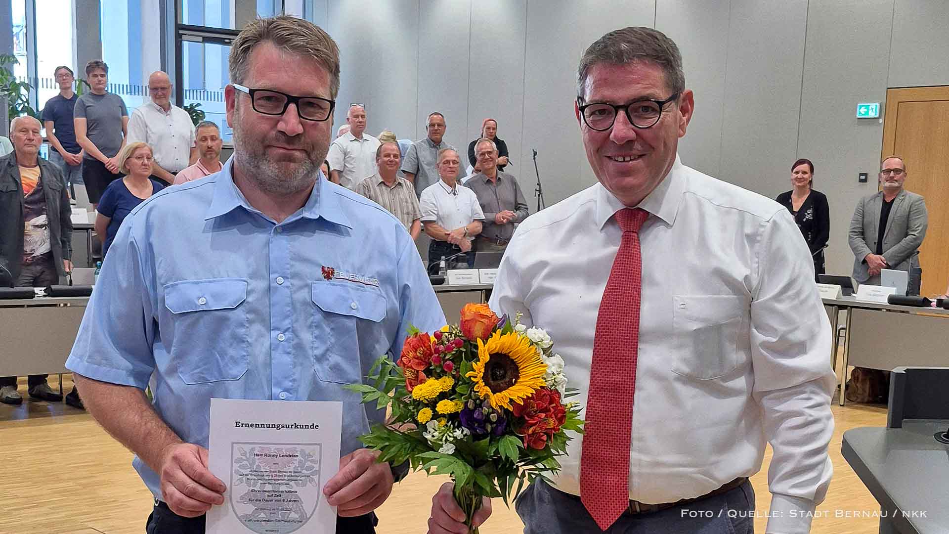 Feuerwehr Bernau: Ronny Lendzian für weitere sechs Jahre stellv. Stadtwehrführer