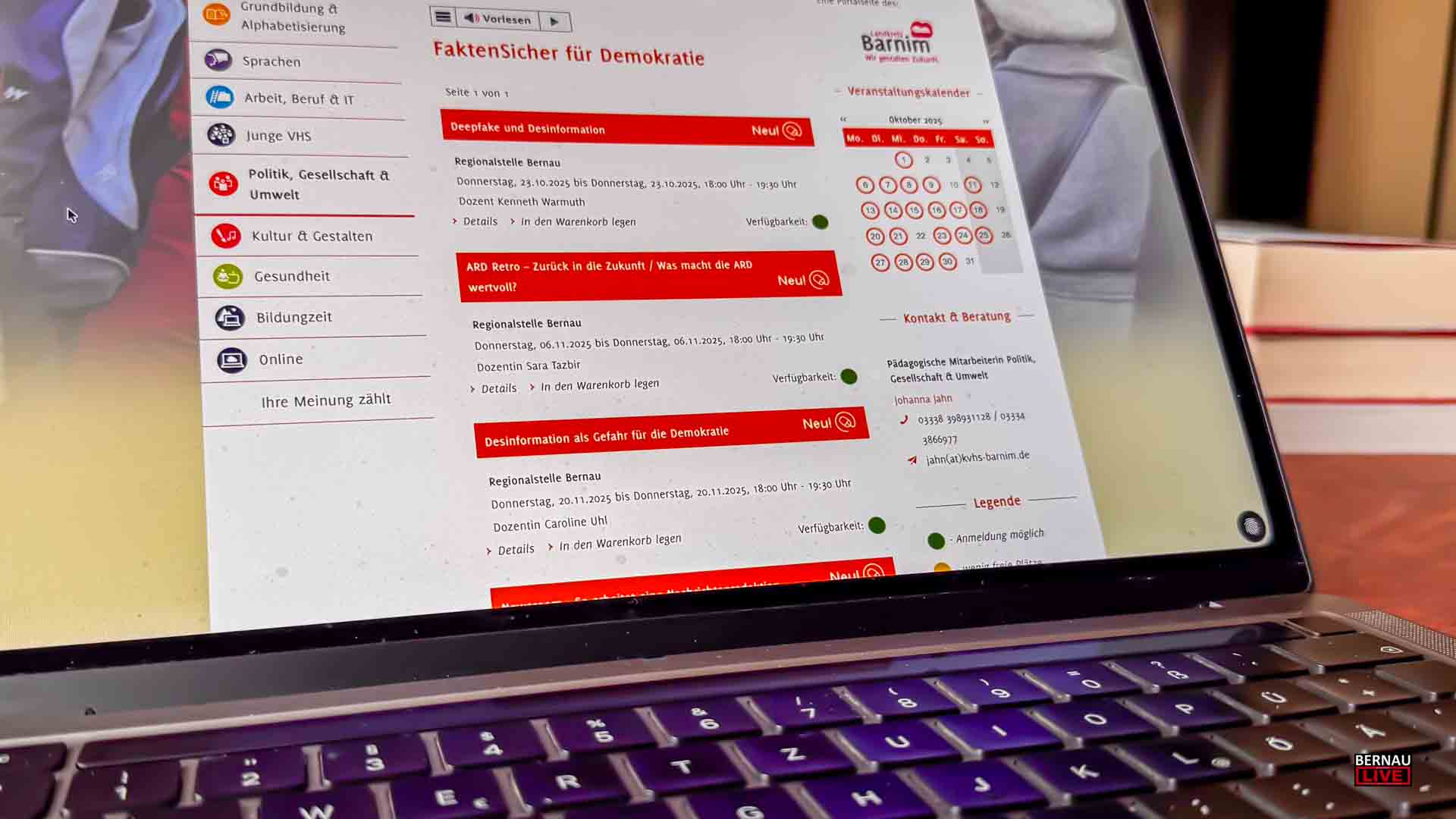 "FaktenSicher für Demokratie": KVHS Barnim und ARD starten informative Online-Reihe 1 "FaktenSicher für Demokratie": KVHS Barnim und ARD starten informative Online-Reihe
