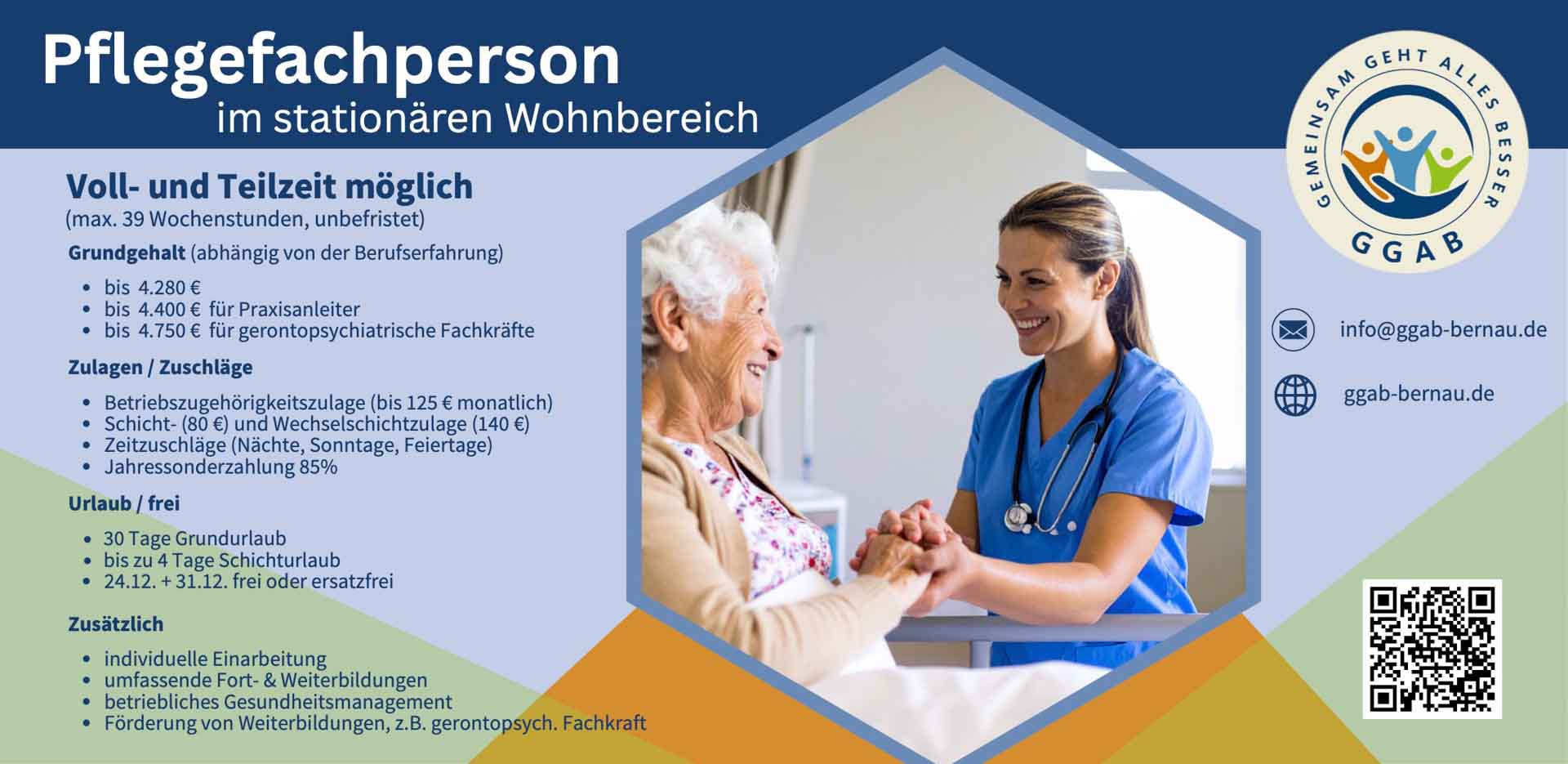 Pflegefachperson im stationären Wohnbereich bei der GGAB in Bernau